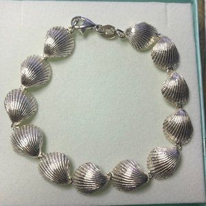 STERLING SILVER SCALLOP SHELLS BRACELET